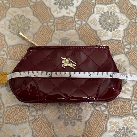 Burberry Patent Leather Quilted Zipper Coin Card Case - Picture 8 of 9